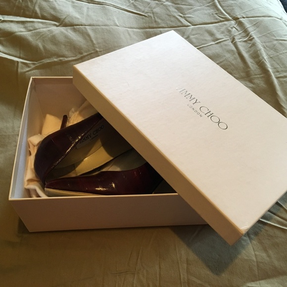 Jimmy Choo wine Gilbert Eel size 40.5 - Picture 4 of 6